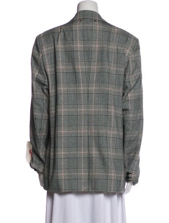 Golden Goose Virgin Wool Plaid Print Blazer