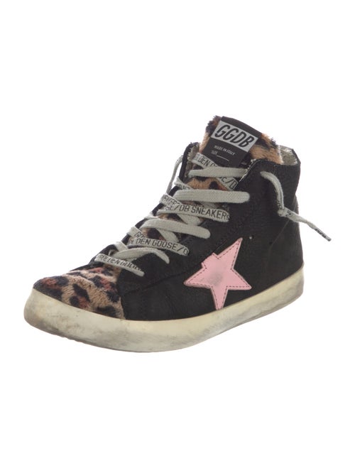 Golden Goose Leather Animal Print Sneakers