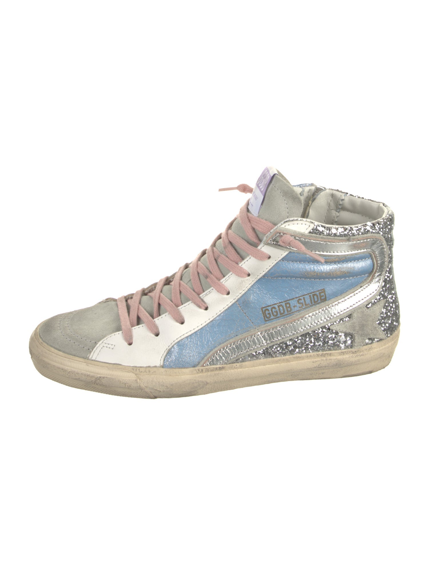 Golden Goose Leather Colorblock Pattern Sneakers