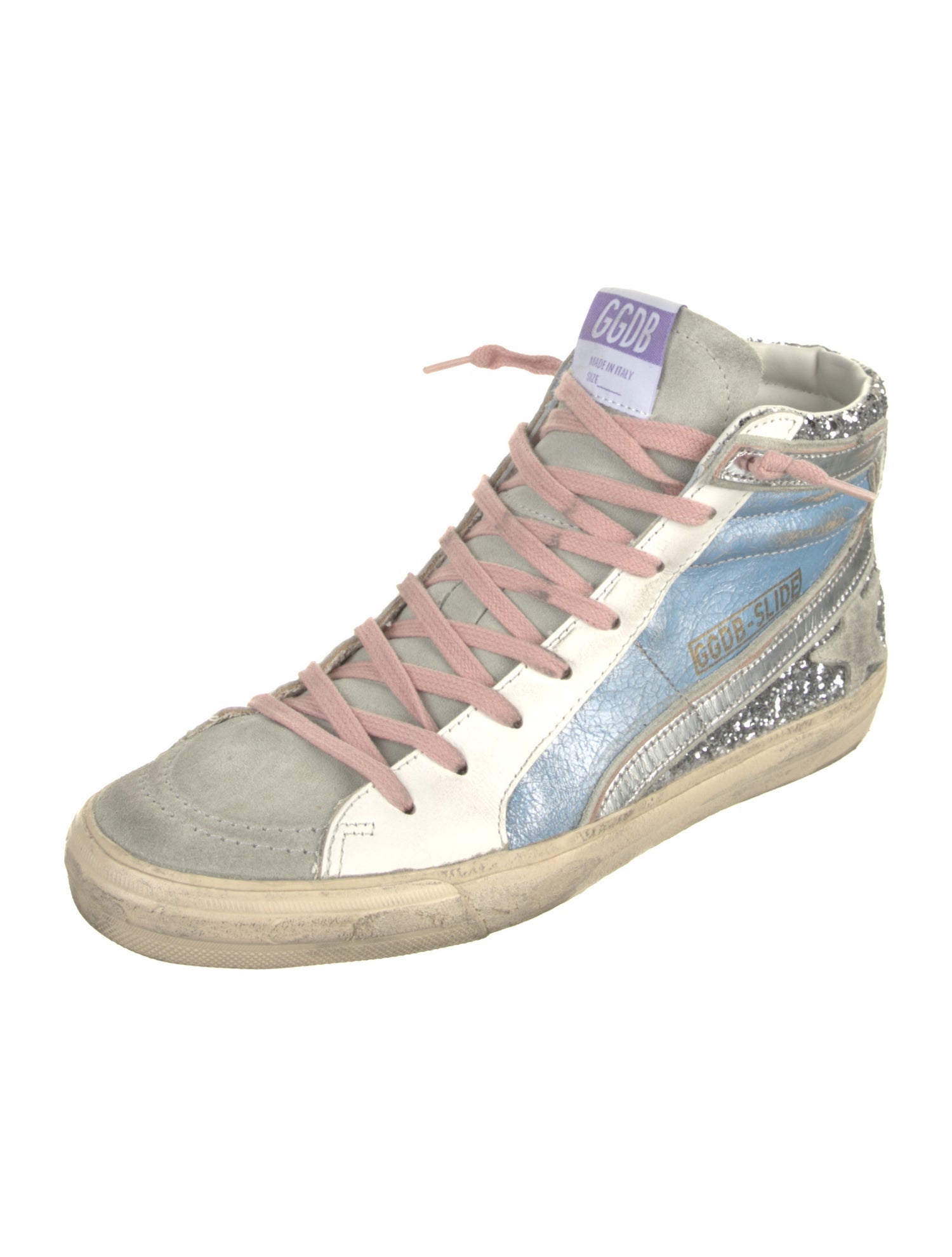 Golden Goose Leather Colorblock Pattern Sneakers