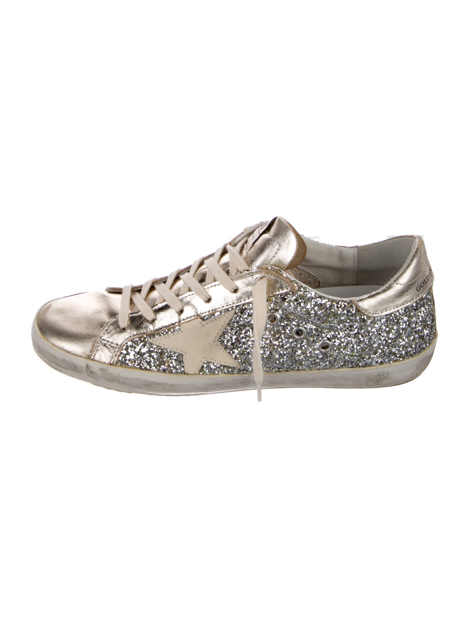 Golden Goose Glitter Colorblock Pattern Sneakers