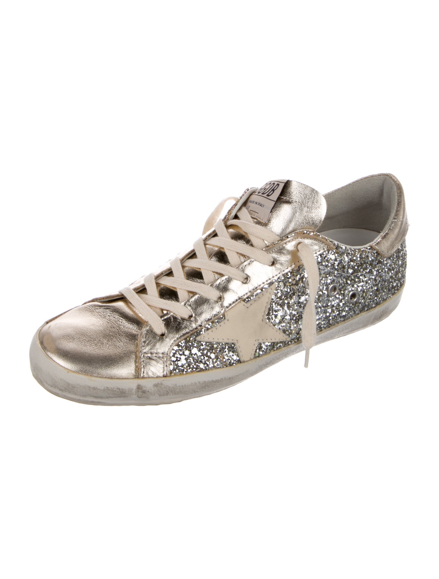 Golden Goose Glitter Colorblock Pattern Sneakers