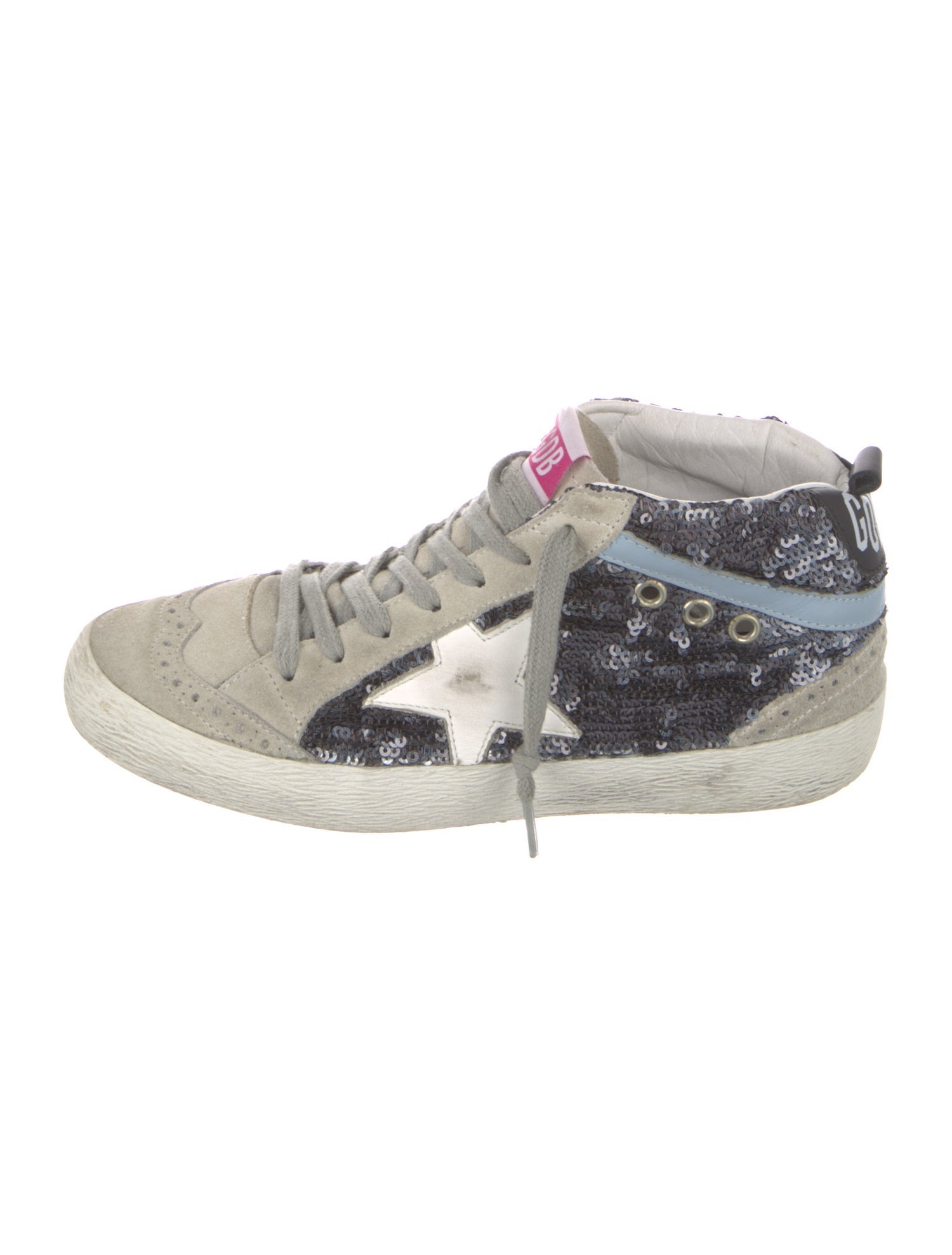 Golden Goose Suede Colorblock Pattern Sneakers