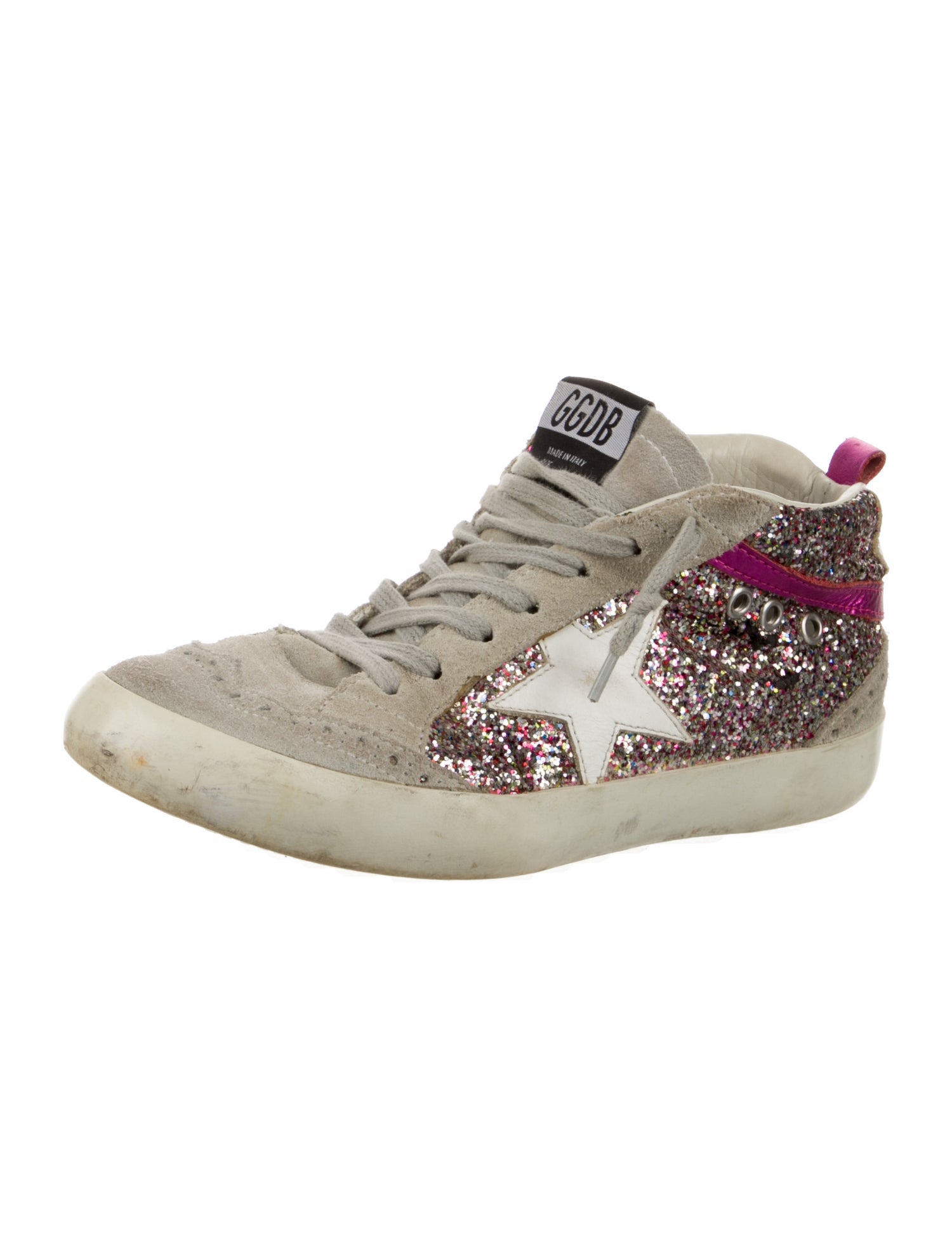 Golden Goose Glitter Colorblock Pattern Sneakers