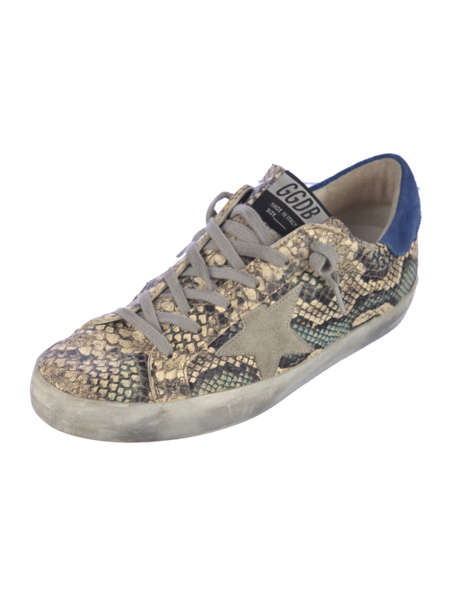 Golden Goose Leather Animal Print Sneakers