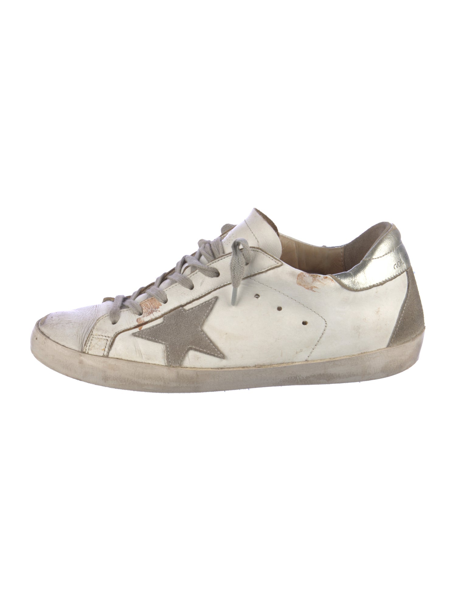Golden Goose Leather Distressed Accents Sneakers
