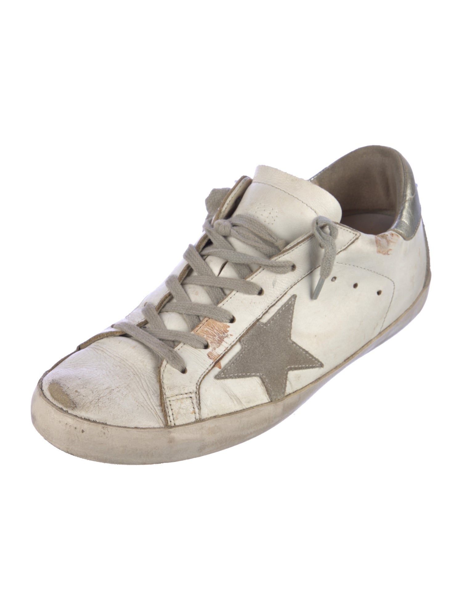 Golden Goose Leather Distressed Accents Sneakers
