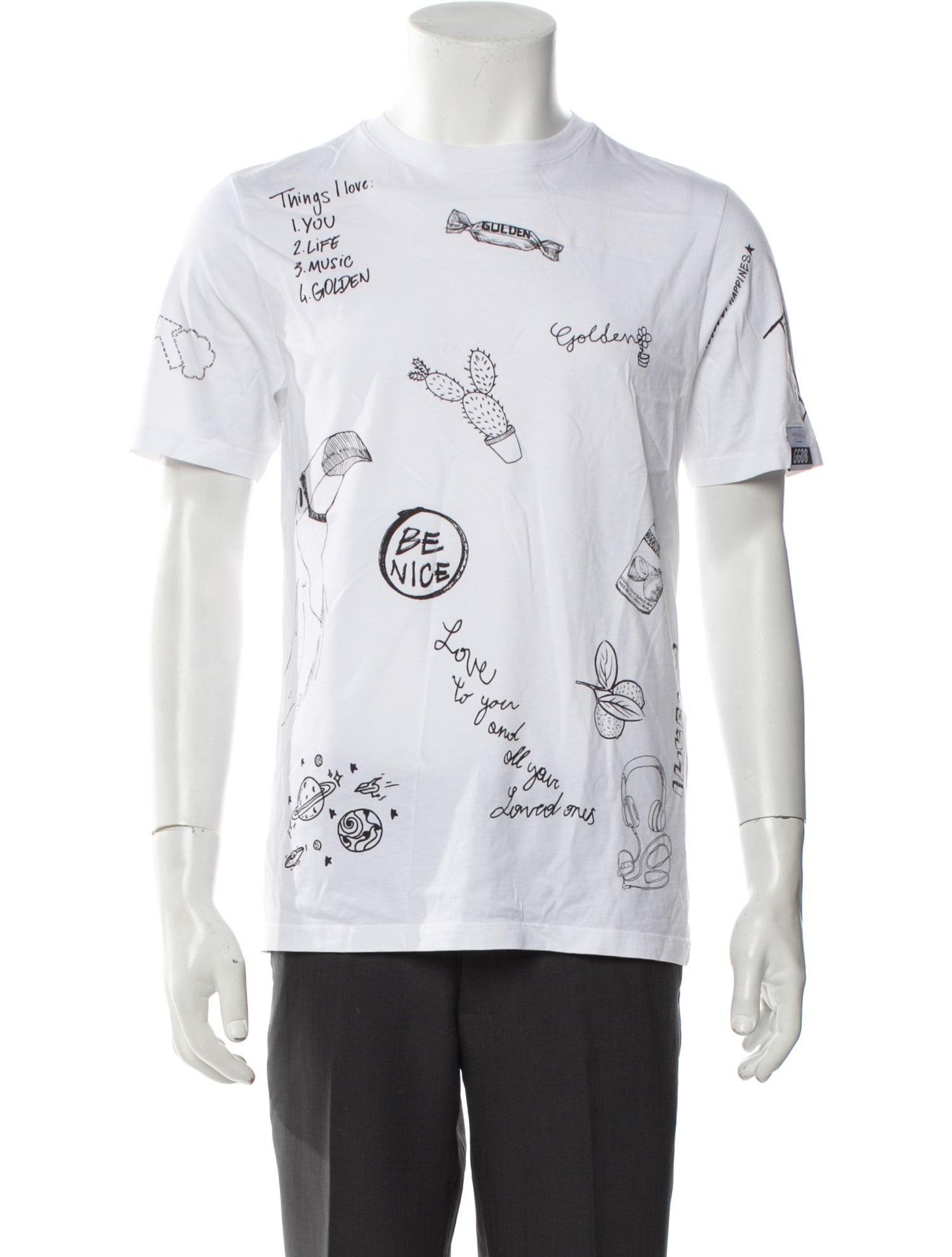 Golden Goose Graphic Print Crew Neck T-Shirt w/ Tags