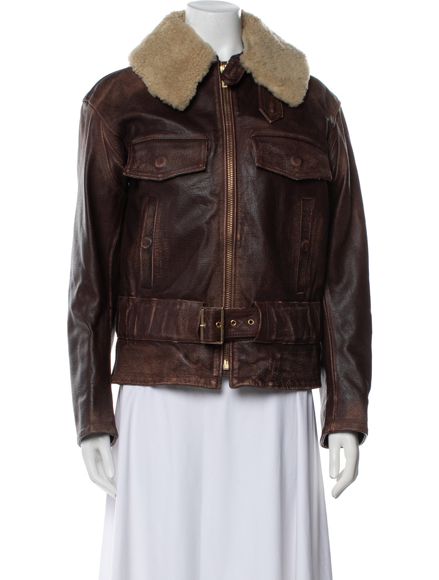 Golden Goose Leather Denim Jacket