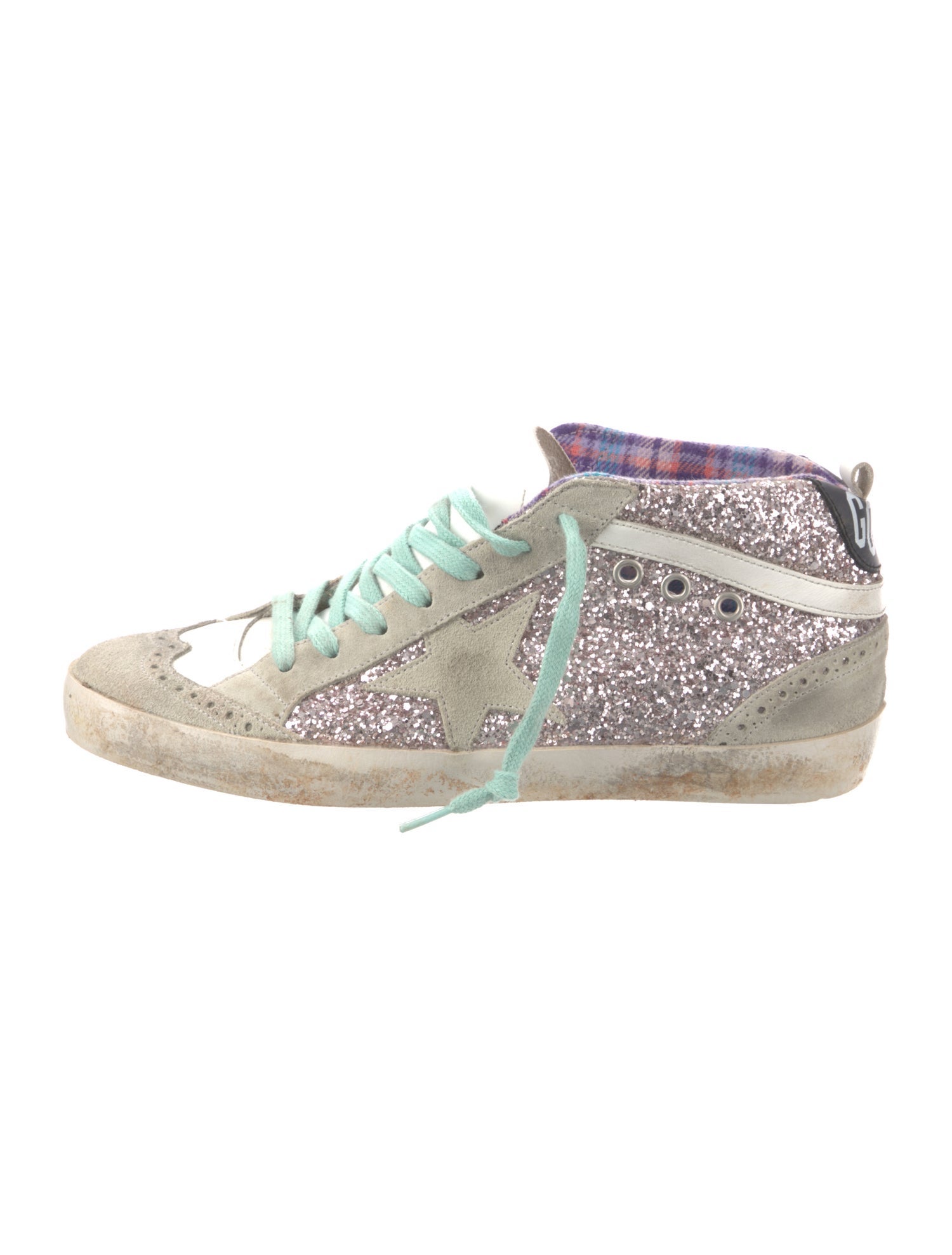 Golden Goose Glitter Colorblock Pattern Sneakers