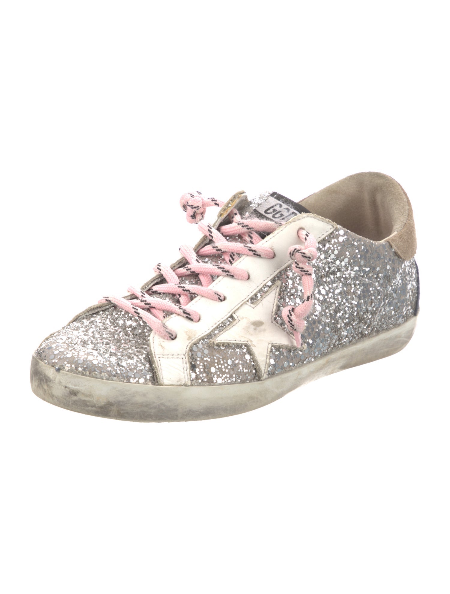Golden Goose Glitter Distressed Accents Sneakers