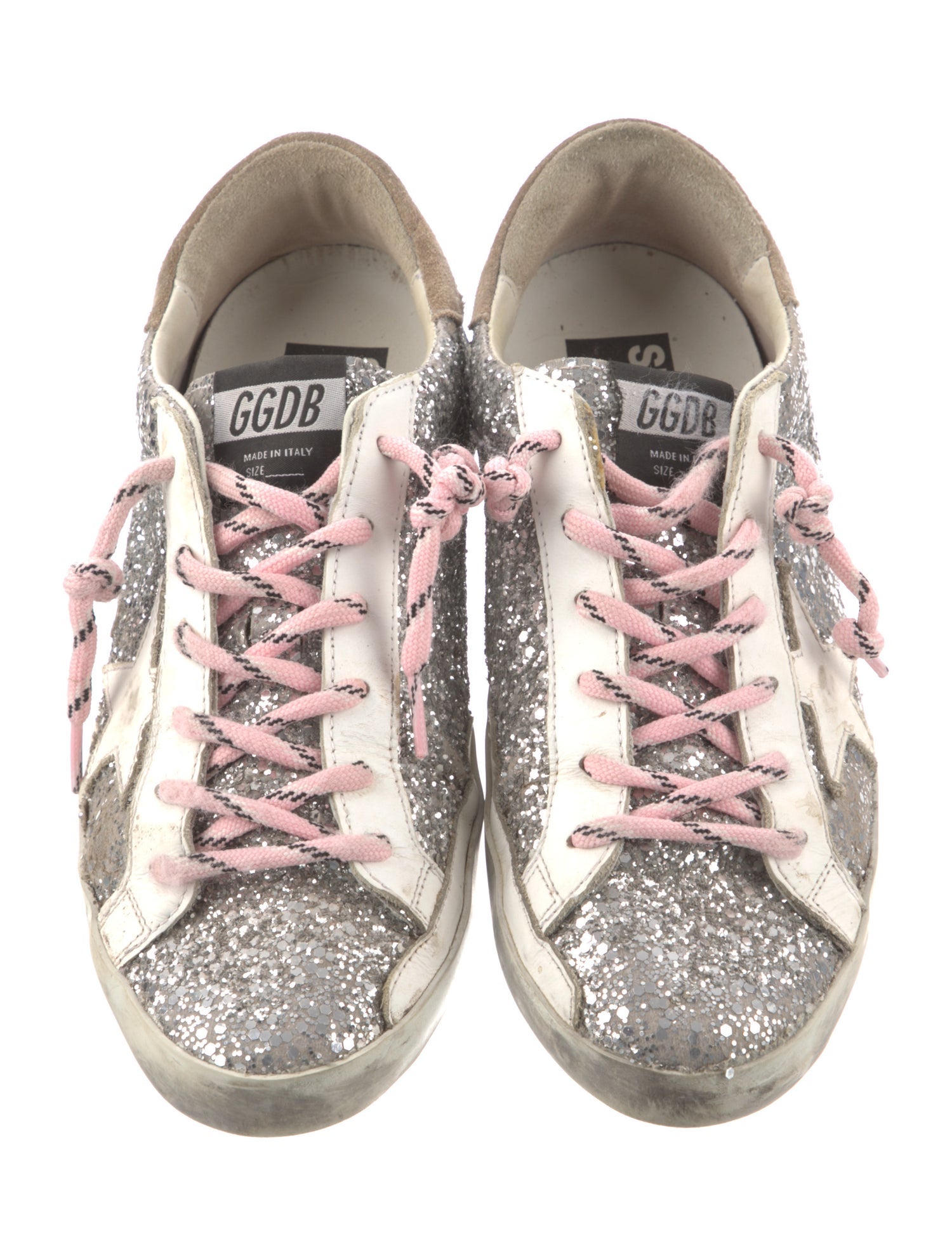 Golden Goose Glitter Distressed Accents Sneakers