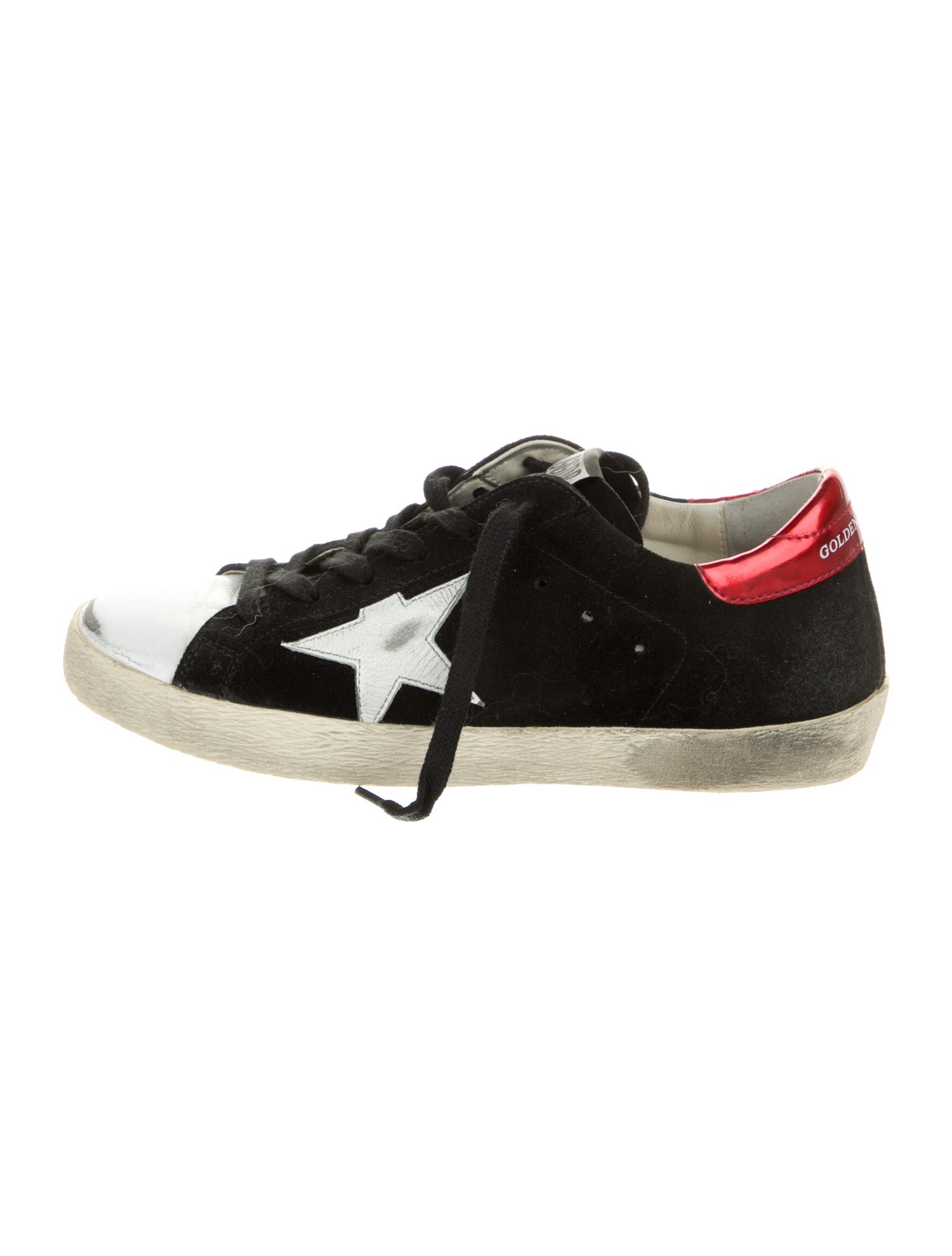 Golden Goose Suede Colorblock Pattern Sneakers
