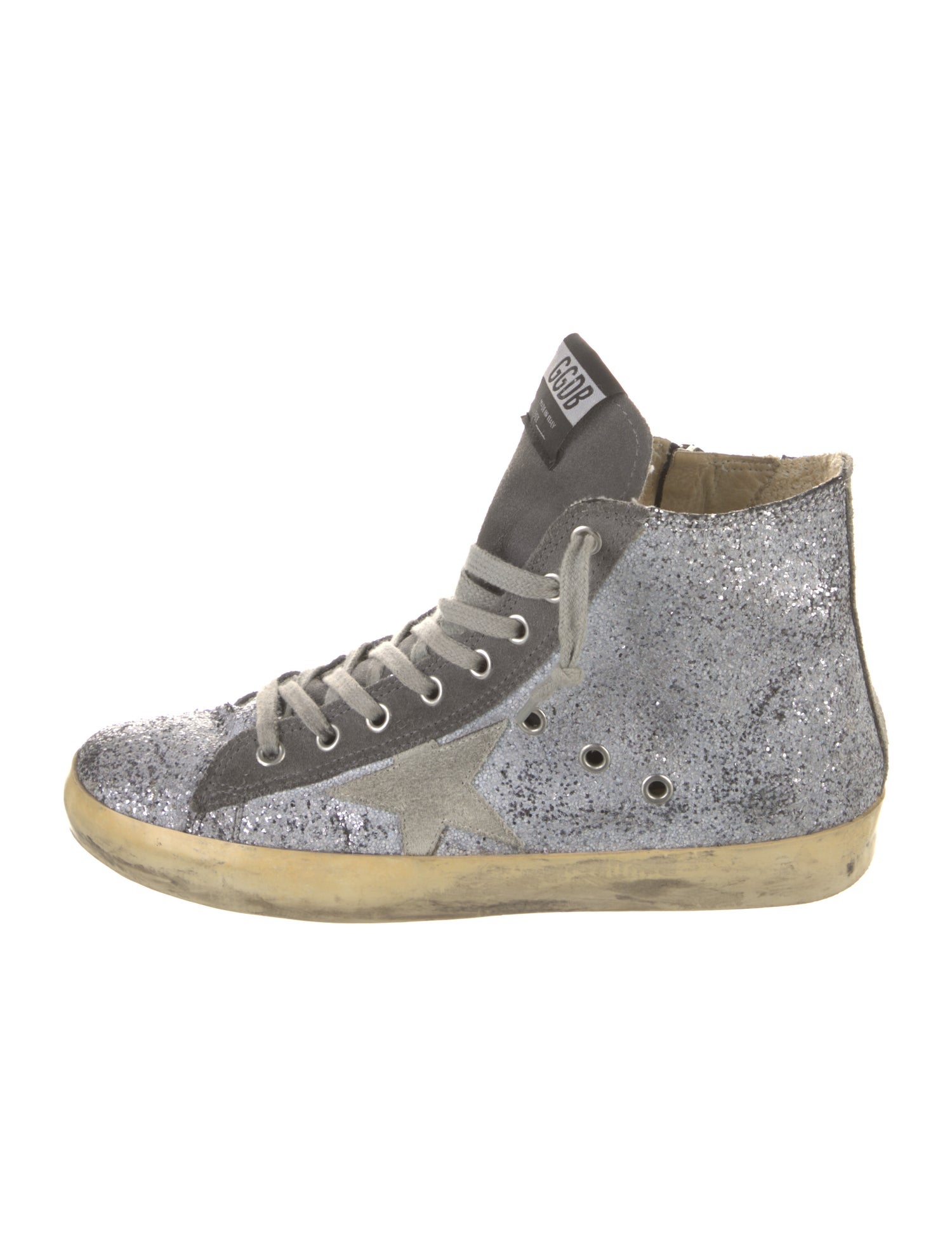 Golden Goose Glitter Colorblock Pattern Sneakers