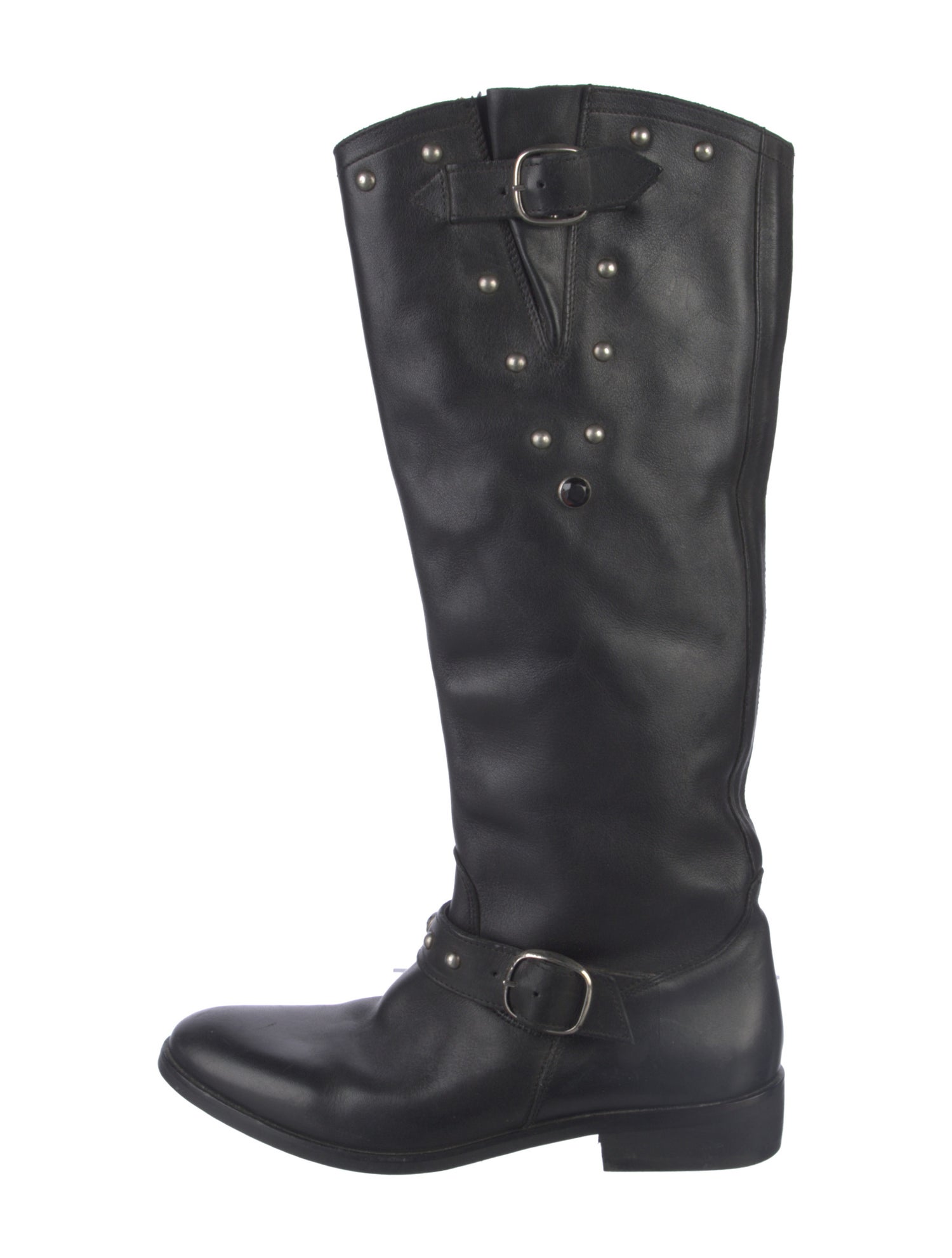 Golden Goose Leather Crystal Embellishments Riding Boots