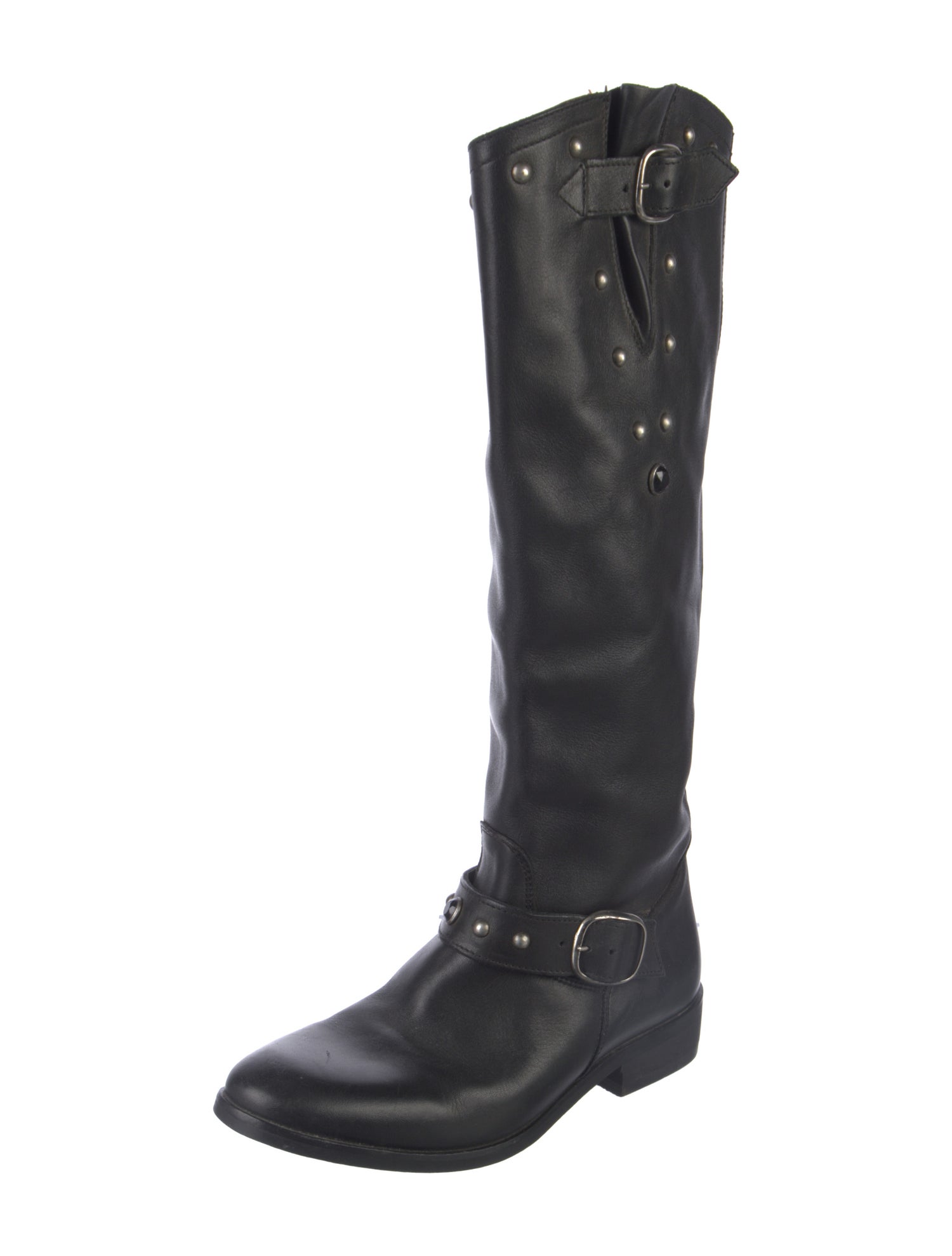 Golden Goose Leather Crystal Embellishments Riding Boots