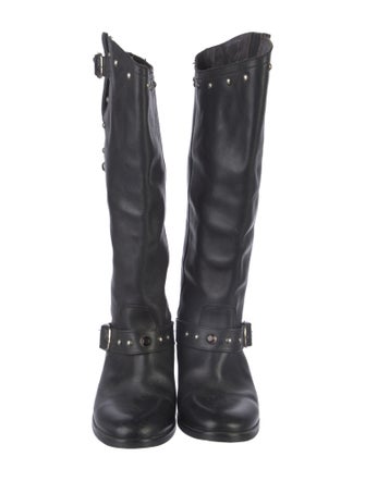 Golden Goose Leather Crystal Embellishments Riding Boots