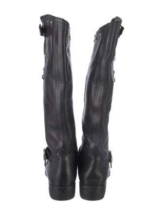 Golden Goose Leather Crystal Embellishments Riding Boots