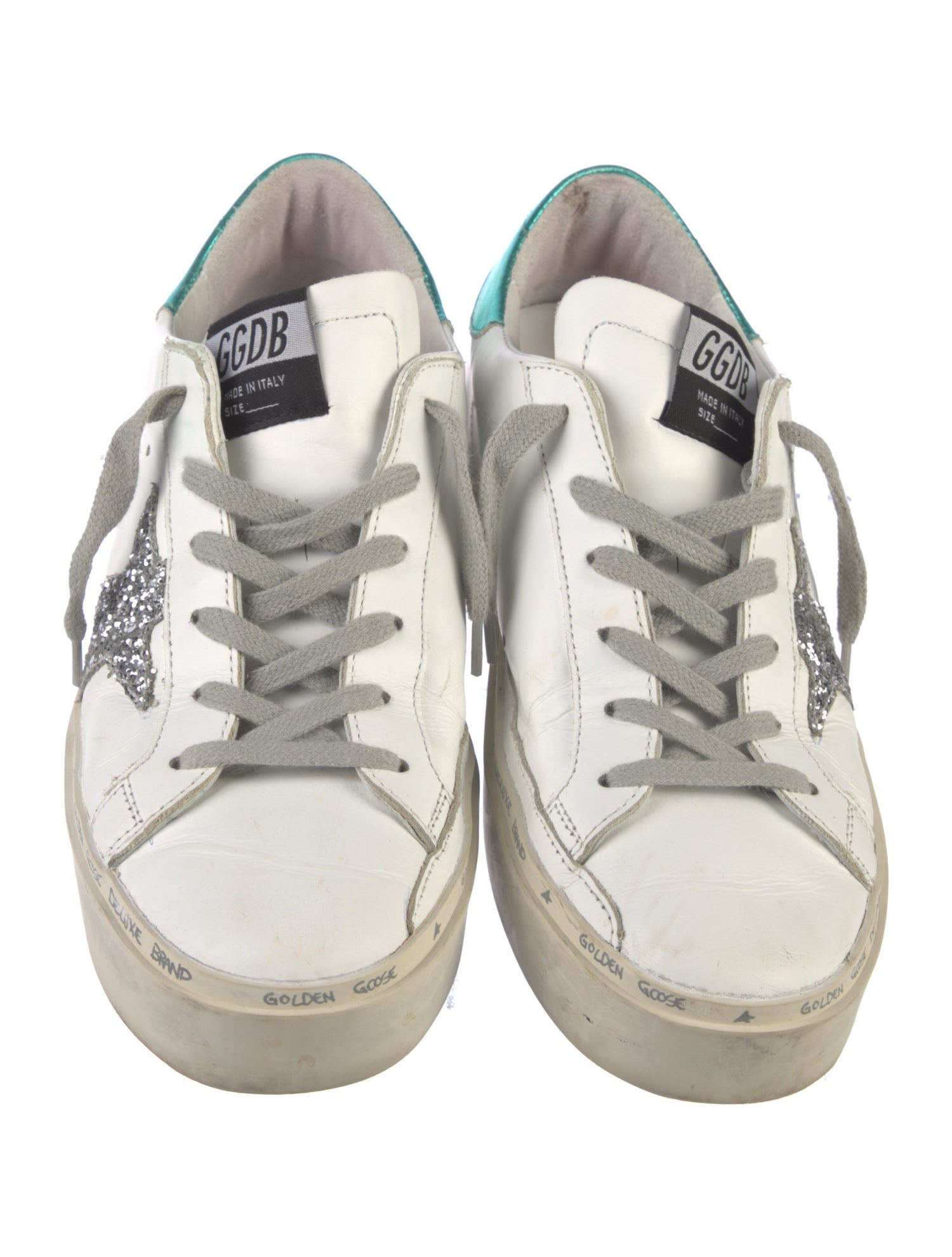 Golden Goose Leather Printed Sneakers