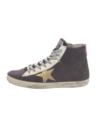 Golden Goose Suede Colorblock Pattern Sneakers