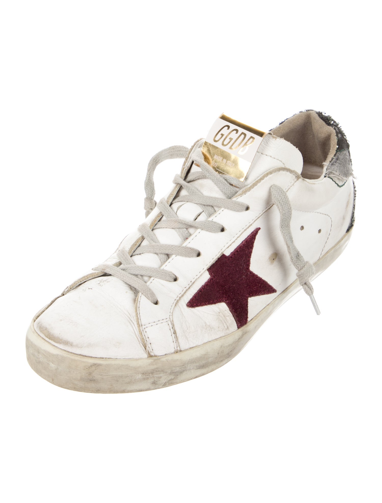 Golden Goose Leather Graphic Print Sneakers