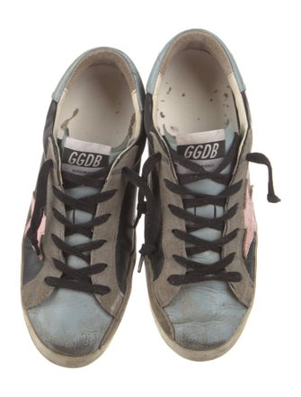 Golden Goose Leather Colorblock Pattern Sneakers