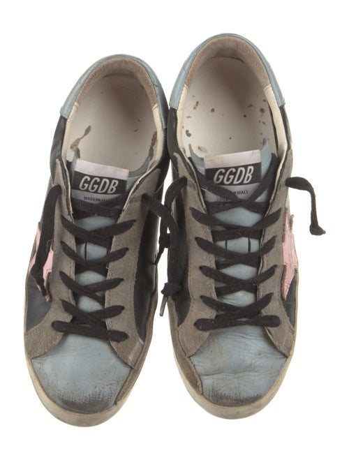 Golden Goose Leather Colorblock Pattern Sneakers