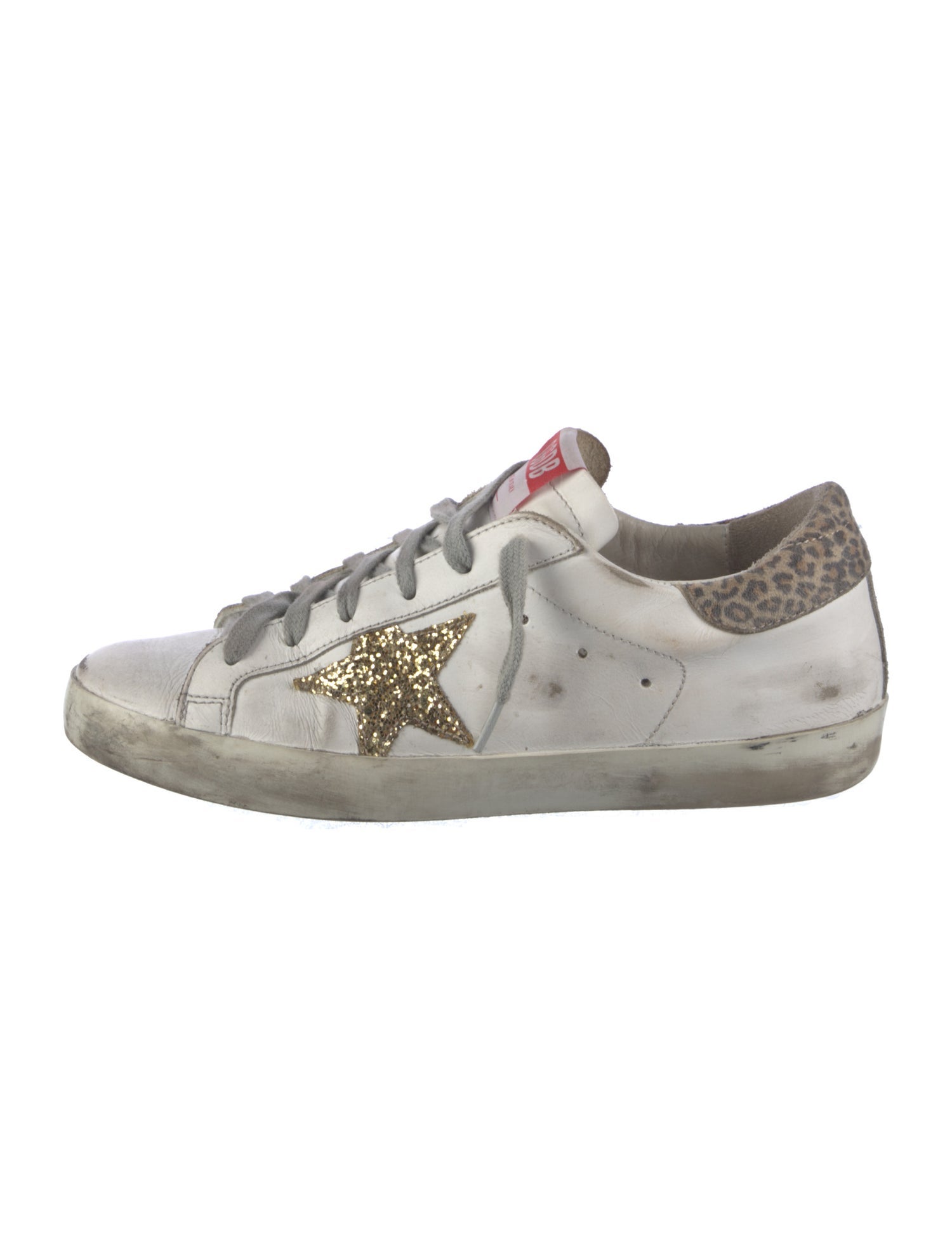 Golden Goose Leather Animal Print Sneakers
