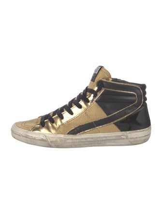 Golden Goose Leather Colorblock Pattern Sneakers