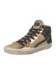 Golden Goose Leather Colorblock Pattern Sneakers
