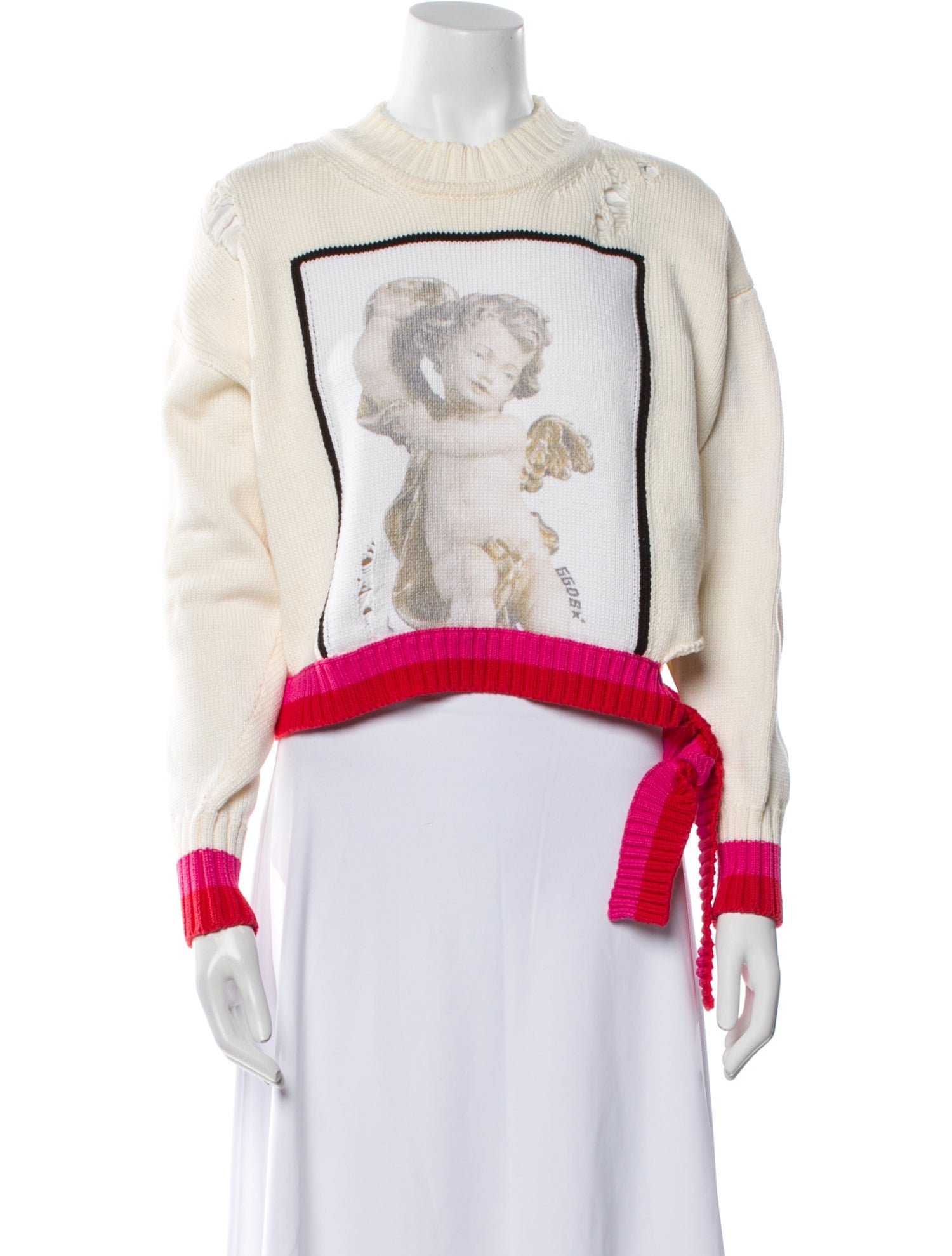 Golden Goose Graphic Print Mock Neck Sweater