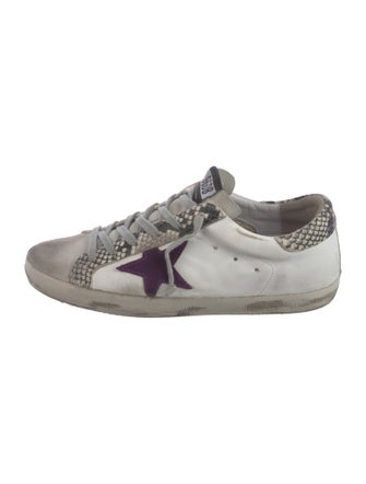 Golden Goose Leather Animal Print Sneakers
