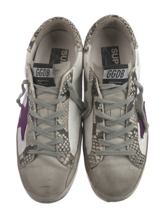 Golden Goose Leather Animal Print Sneakers