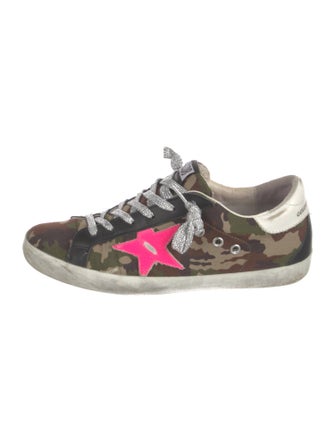 Golden Goose Canvas Camouflage Print Sneakers