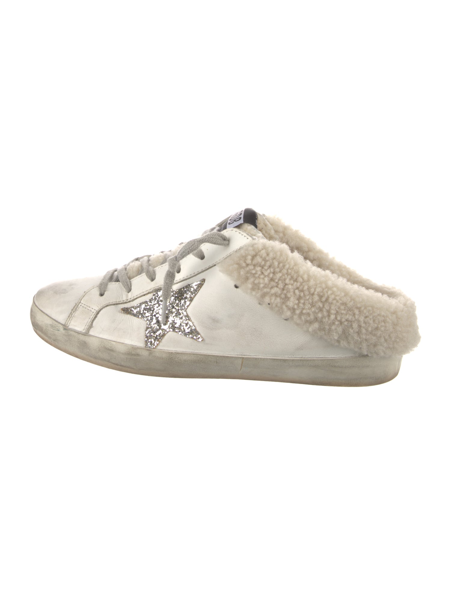 Golden Goose Leather Glitter Accents Sneakers