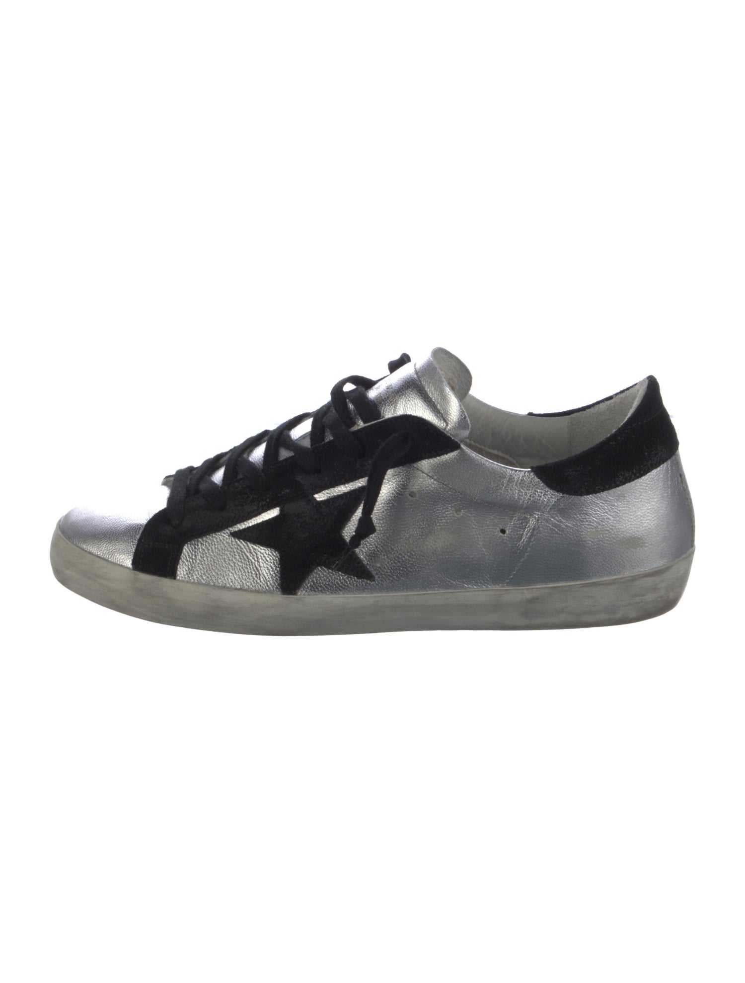 Golden Goose Leather Printed Sneakers