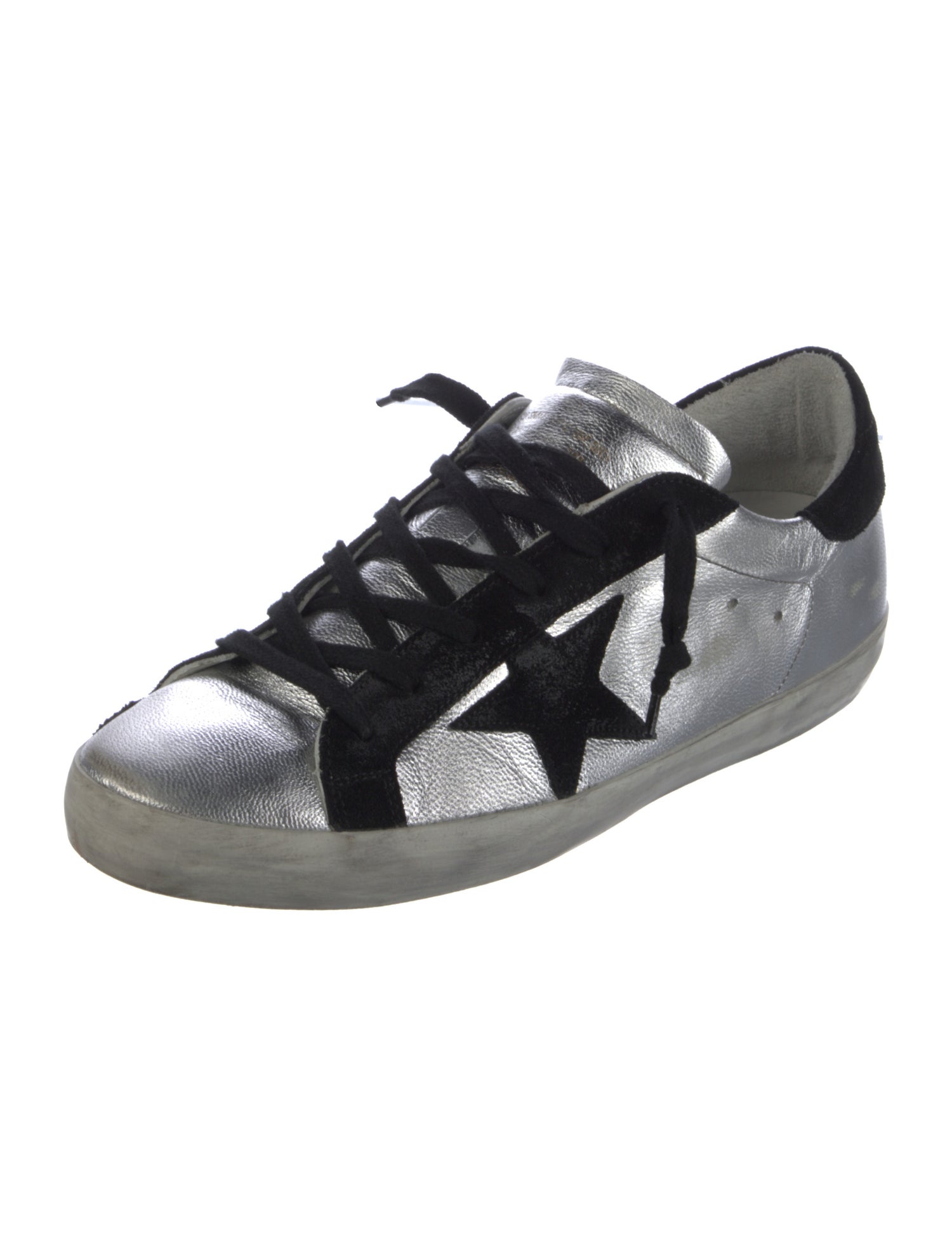 Golden Goose Leather Printed Sneakers