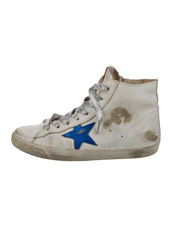 Golden Goose Leather Printed Sneakers