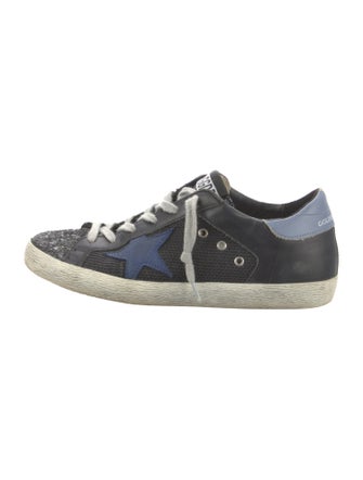 Golden Goose Leather Glitter Accents Sneakers