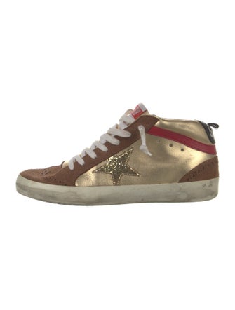Golden Goose Leather Printed Sneakers