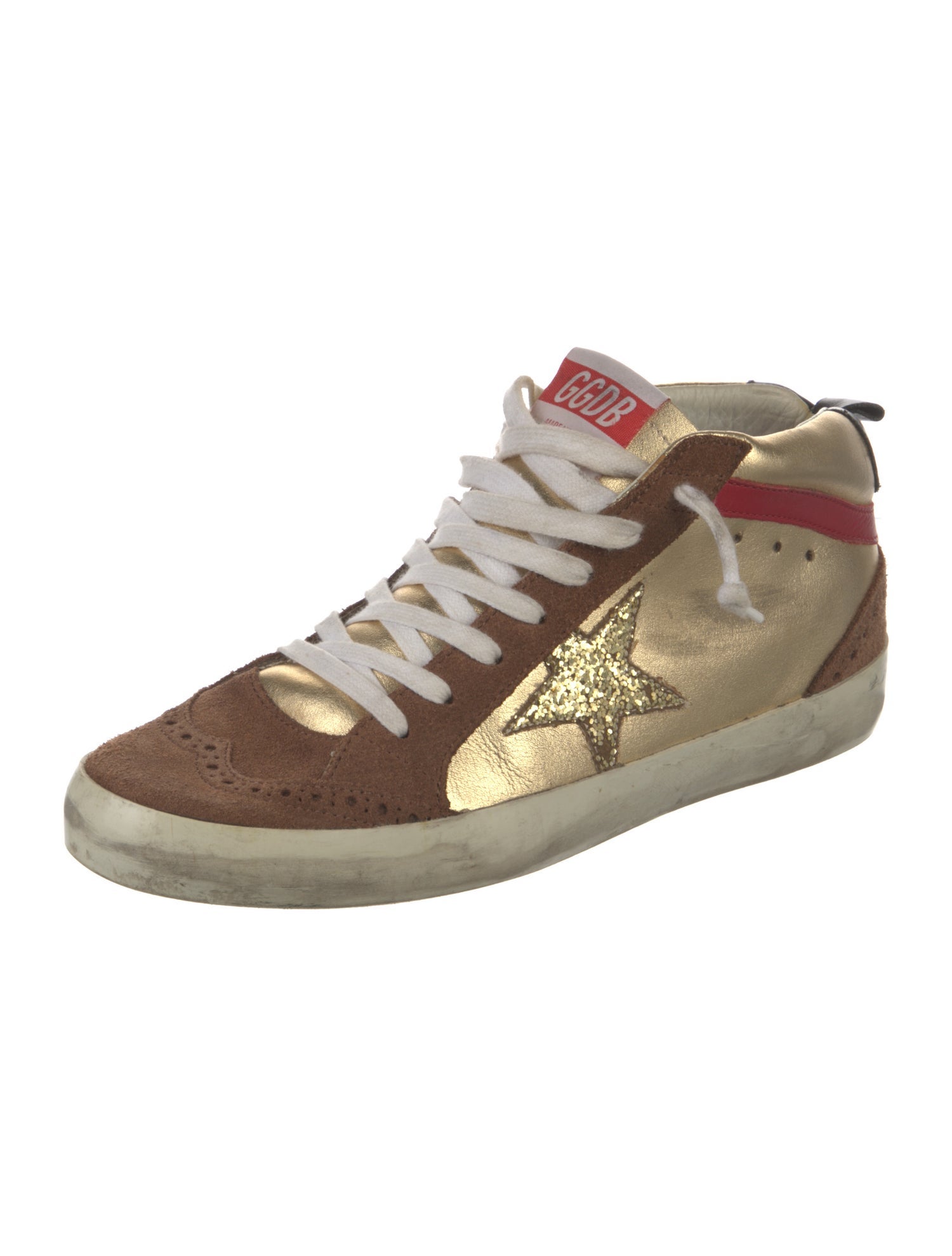 Golden Goose Leather Printed Sneakers
