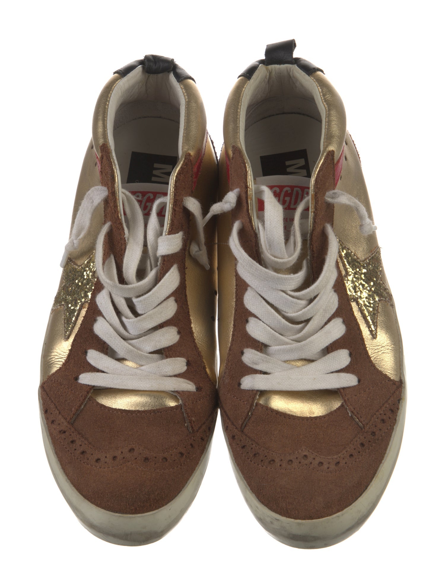 Golden Goose Leather Printed Sneakers