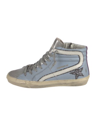 Golden Goose Leather Colorblock Pattern Sneakers