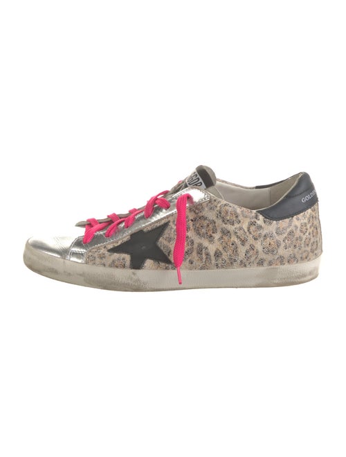 Golden Goose Leather Animal Print Sneakers