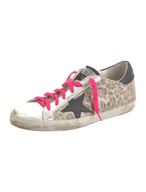 Golden Goose Leather Animal Print Sneakers