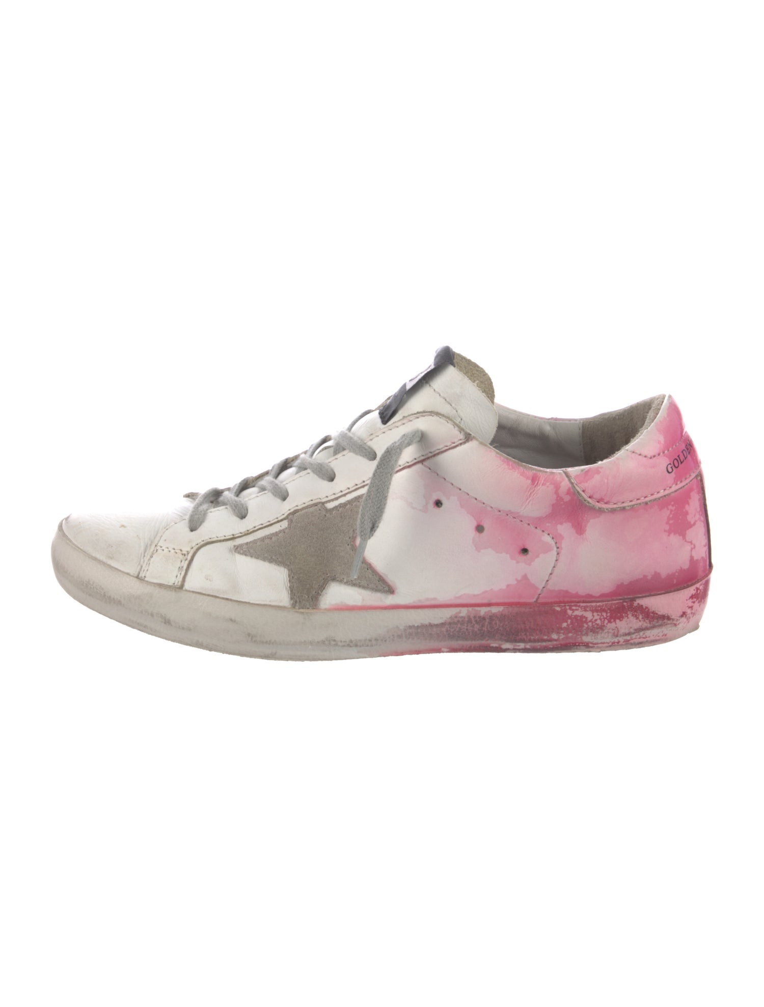 Golden Goose Leather Printed Sneakers