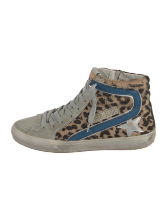 Golden Goose Ponyhair Animal Print Sneakers