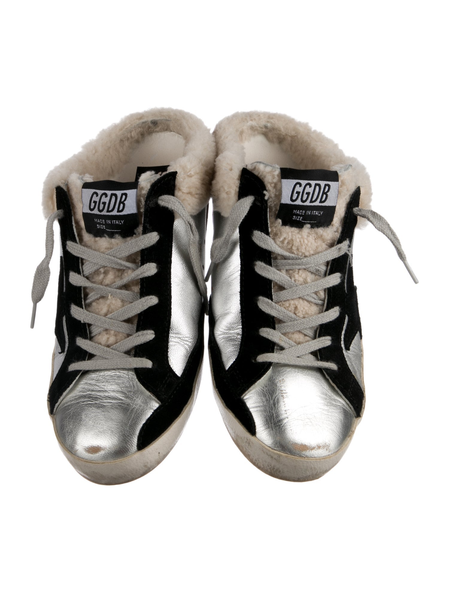 Golden Goose Leather Colorblock Pattern Mules