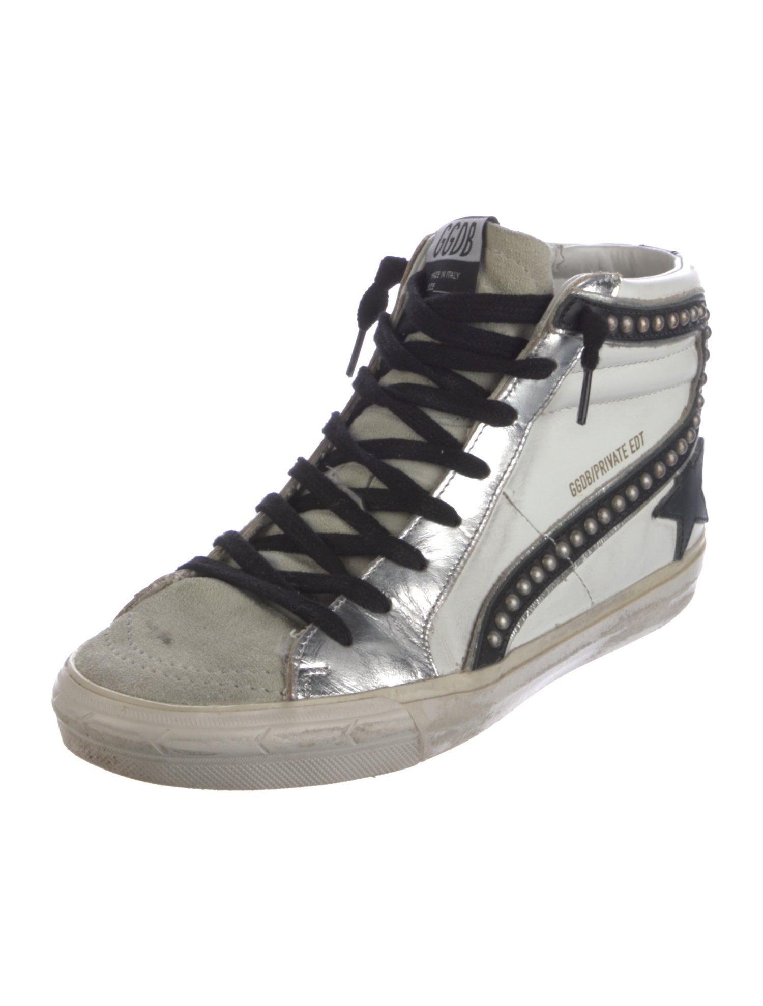 Golden Goose Leather Studded Accents Sneakers