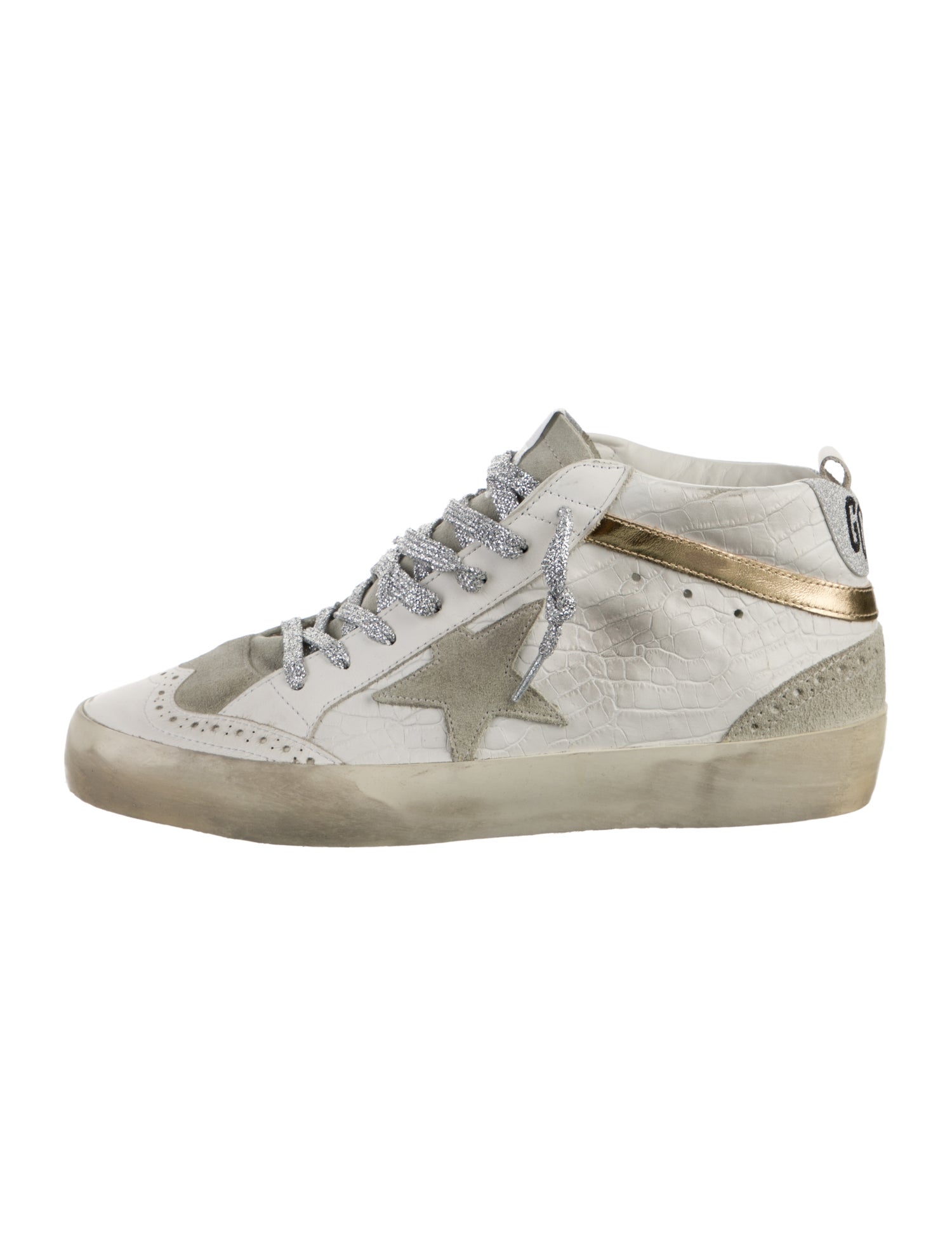 Golden Goose Leather Printed Sneakers